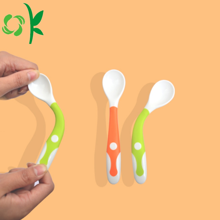 BPA Free Food-grade Soft Silicone Baby Traval Spoon