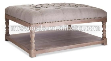 French antique upholstery coffee table tufted coffee table ottoman