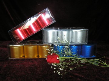 Smokeless PVC Box Packed Metallic Pillar Candle