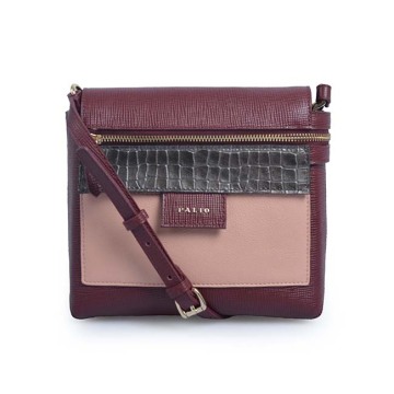 Latest Design Female Mix Color Leather Crossbody Bag