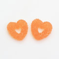 Supply 100pcs Heart Shaped Resin Charms Flat Back Keychain Decor Bracelet Necklace Decoration Beads Slime