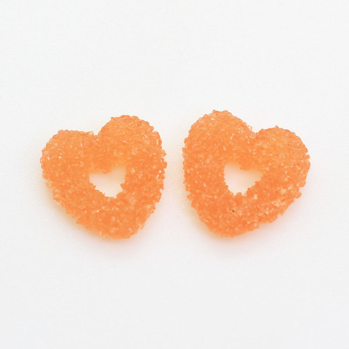 Supply 100pcs Heart Shaped Resin Charms Flat Back Keychain Decor Bracelet Necklace Decoration Beads Slime