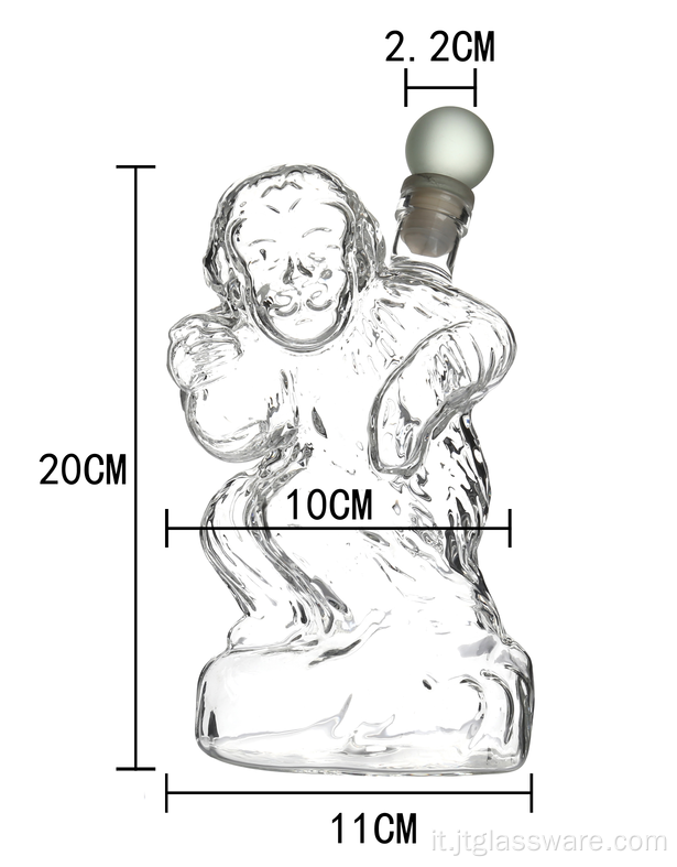 Decanter per liquori in cristallo senza scimmie con decanter