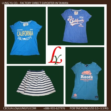 Taiwan original sorted free old used clothes bales in container