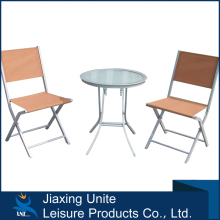 3 piece bistro set - aluminum+glass cheap outdoor bistro sets