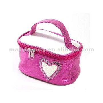 Sparkle Heart Pink Mini Train Case