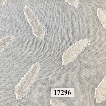 Polyester Jacquard Fabric With Feather Design