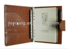 Leather personal organizer with ring binder