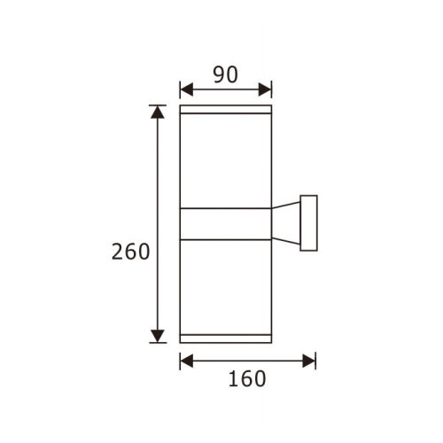 Lámpara de pared exterior LEDER de aluminio impermeable 10W*2