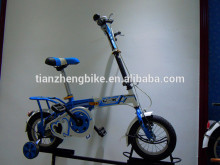mini children folding bicycle with training wheel 12inch