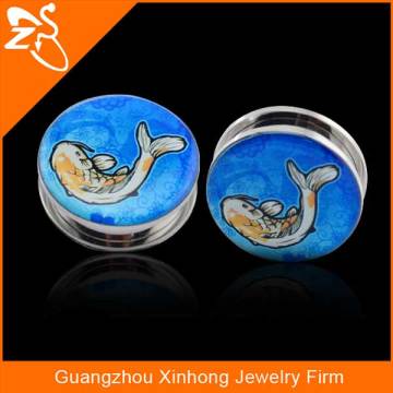 316 L stainless steel gauges plugs ears, hot sale ear gauges, custom fish ear gauges plugs