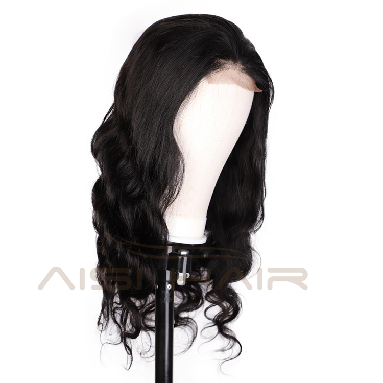 Aisi Hair High Quality Long Wavy Natural Black Wig Body Wave Swiss Lace Wig Synthetic Lace Frontal Hair Wigs For Black Women