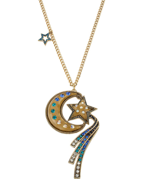 Moon Necklace Star Necklace with Diamond