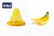 Yellow Lubricated Sexy Fruit Flavoured Condoms 52mm With Ba
