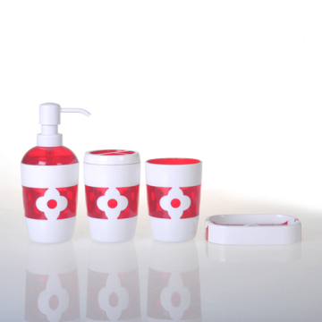 4 piece bathroom accessary set PS plastic bathroom ware