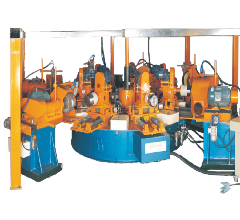 8 stations rotary metal polishing machine