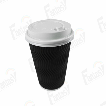 7oz Ripple Wall Cup Printed Disposable Coffee Cup