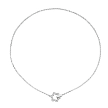 Luxury pure silver chain necklace with diamond star