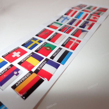 Printed flag image epoxy resin sticker