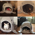 Washable Shark Pet House Cave Bed