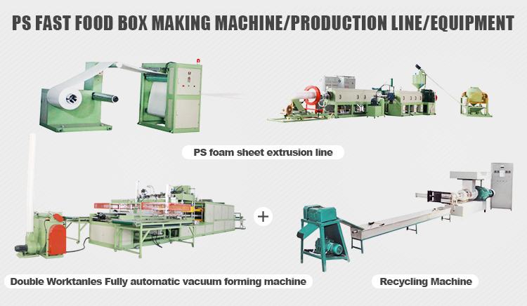 Hot selling PS EPS styrofoam lunch box making machine production line