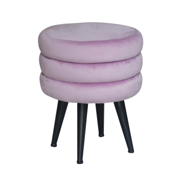 Modern Velvet Storage Ottoman with Foot Rest and Vanity Stool