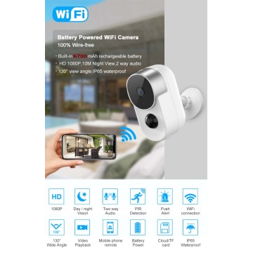 Tuya Smart Life Pin Camera an ninh không dây ngoài trời