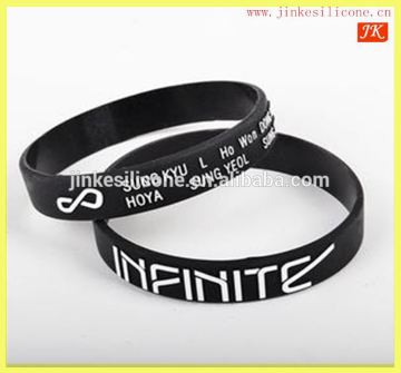 2014printed logo cheap black rubber band