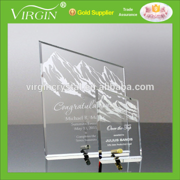 New pinnacle crystal glass award plaque for adventure prize