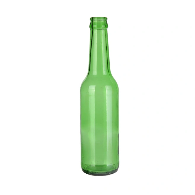 Wholesale Unique Design of Ancient Green Glass Beer Bottle