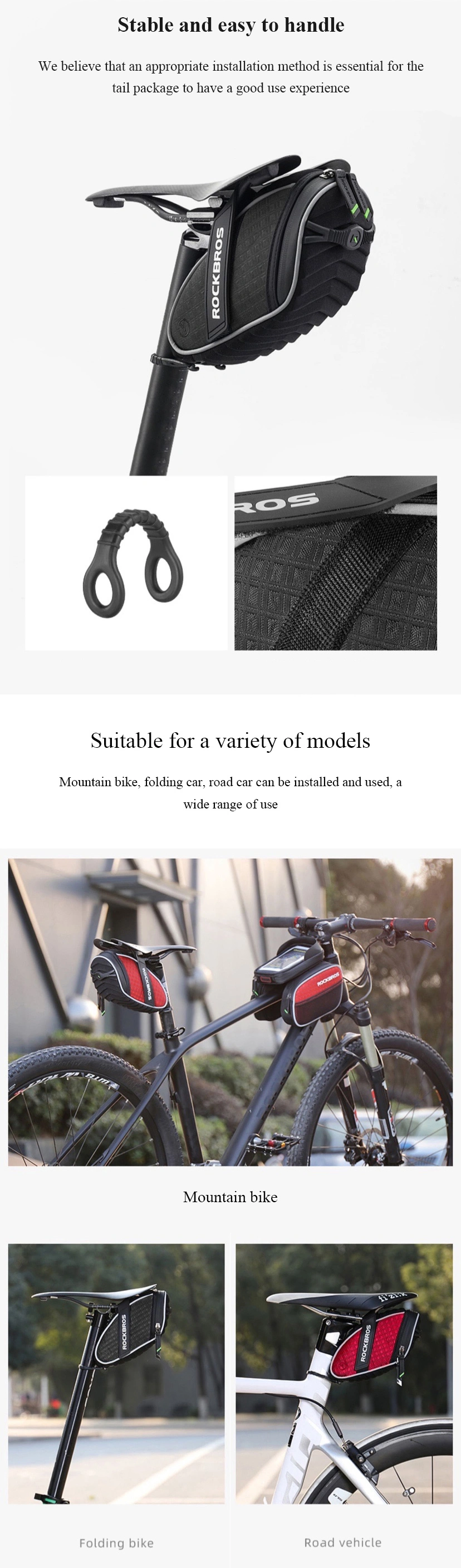 Bicycle Bag Folding Mountain Road Bike Tail Rear Seatpost Saddle Bottle Bags Portable Seat Pouch Package