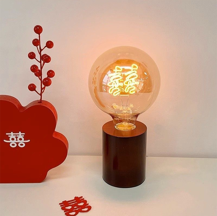 220V Dimmable New Soft Spiral LED Filament Bulb G125 Vintage Love Heart Letter Text Filament Decoration Bulb Light