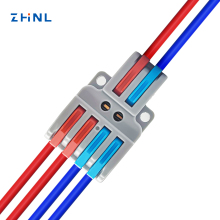 Pa66 Spring Type Inline Splice Push Wire Connector - 2 In 6 Out Circuit Docking Quick Wire Connectors Terminal