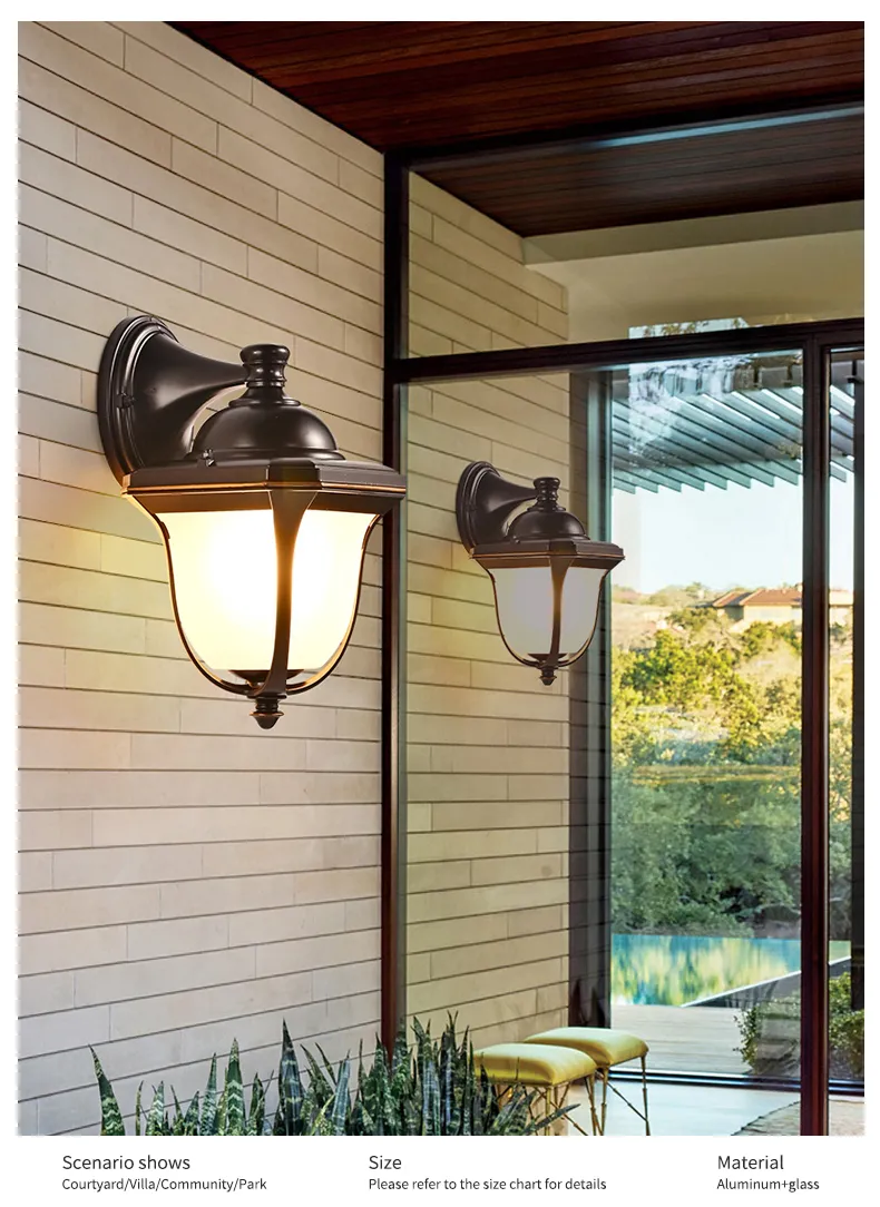 European Custom Patio IP65 Waterproof Garden Decoration 16W Outdoor Wall Light LED