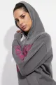 Fashion wanita vintage dicuci hoodies pullover lengan panjang