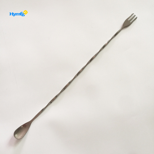 Stainless Steel Cocktail Bar Mixing Spoon with Fork