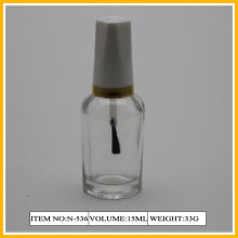 Coloured Glass Nail Polish Containers , 15ml Bottle With Gold Line Cap
