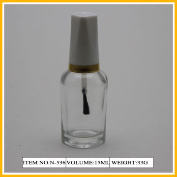 Coloured Glass Nail Polish Containers , 15ml Bottle With Gold Line Cap