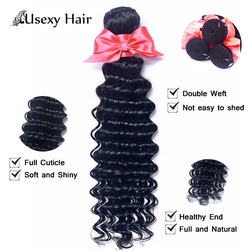 Usexy Wholesale Raw Indian Hair Vendors Cuticles Aligned Hair 3 Bundles With Lace Frontal Virgin Human Hair