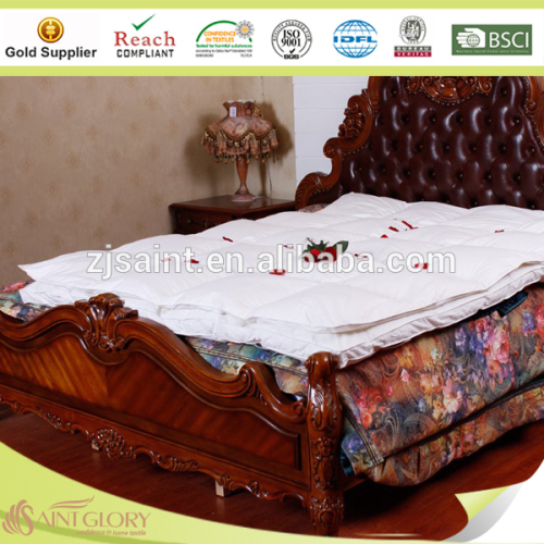 Luxury white down mattress topper duck down combination mattress topper