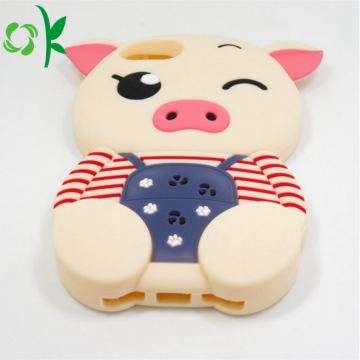 Cartoon Design Pig Shape Silicone Phone Case