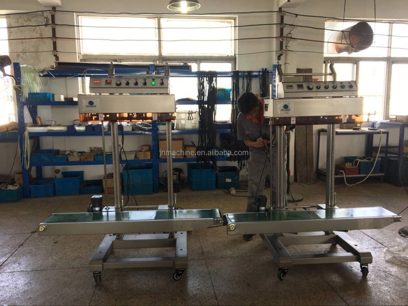 Máquina seladora contínua de saco de arroz com filme Film continuous rice bag sealing machine