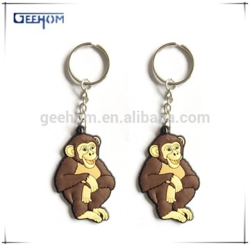 3d animal keychain, pvc keyring, monkey shaped keychain