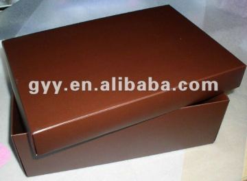 Luxury brown shoes packaging box with lid