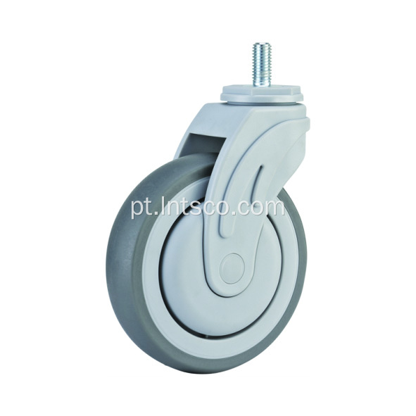 TPR Medical Casters Estilo americano Rosqueado Haste Swivel