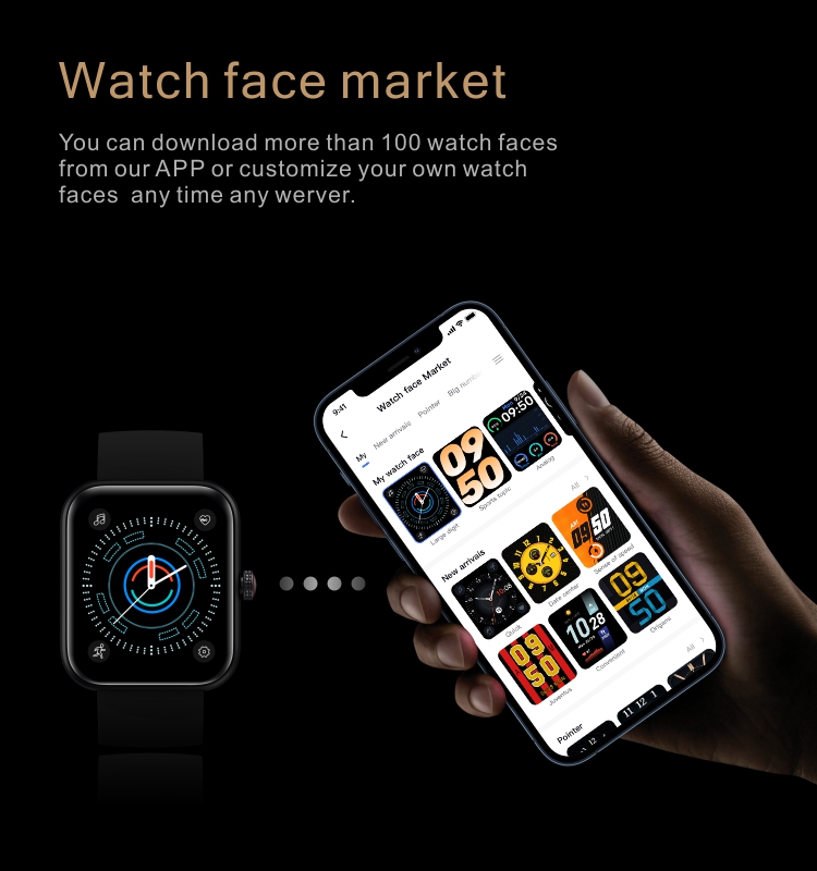 Custom watch face Wallpaper Sports Tracker Real-time Health Care Intelligent Bracelet Real Time Heart Rate Smartwatch