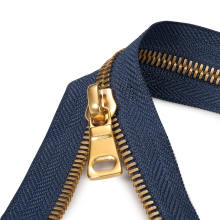Brass Material Plating Gold Open-End Metal Zipper