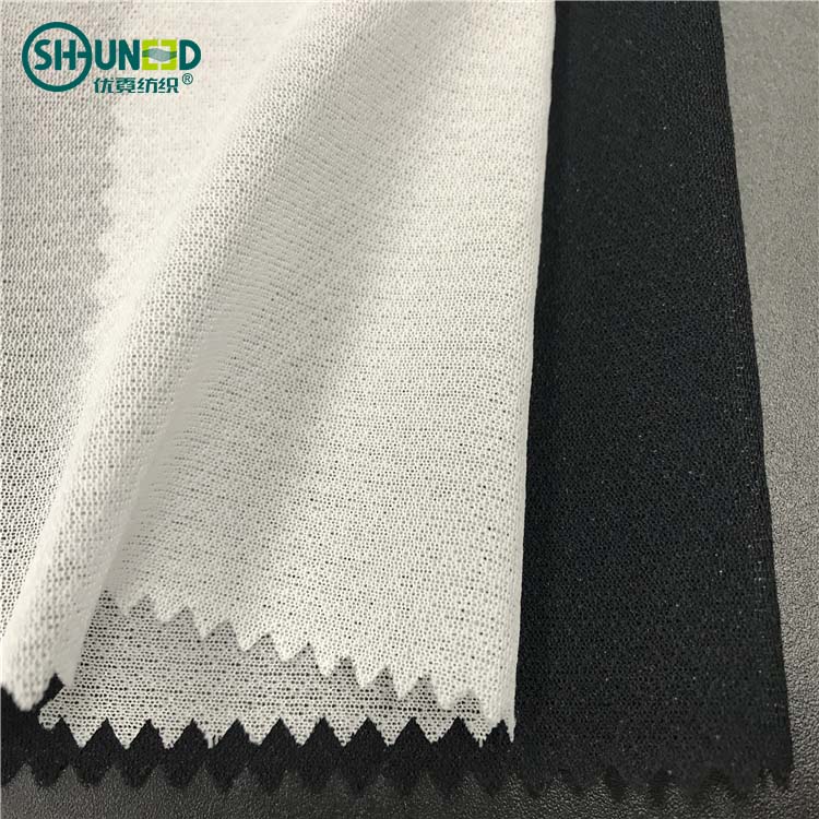 High quality OEKO woven fusible interlining tricot knitted woven fusible interlining pa double dot fusing polyester interlining