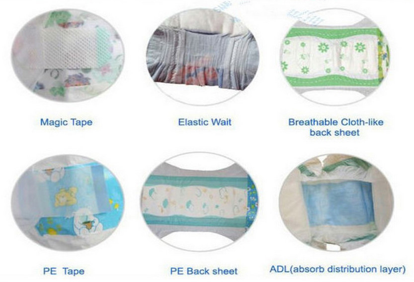 China oem manufacturer produce disposable baby diaper