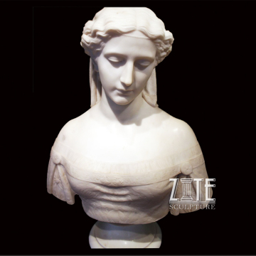 Detailed Carving Classic french marble bust jeanne d'arc statue